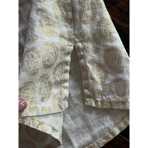 St. Tropez West 100% Linen Womens Sleeveless Paisley print Top Size Large - Picture 10 of 12